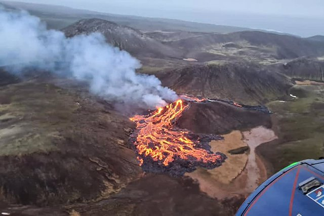 Iceland's Fagradalsfjall volcano erupts on the Reykjanes Peninsula
