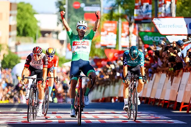 Pedersen wins an agonizing stage of La Vuelta after Roglic's crash and Evenepoel's puncture