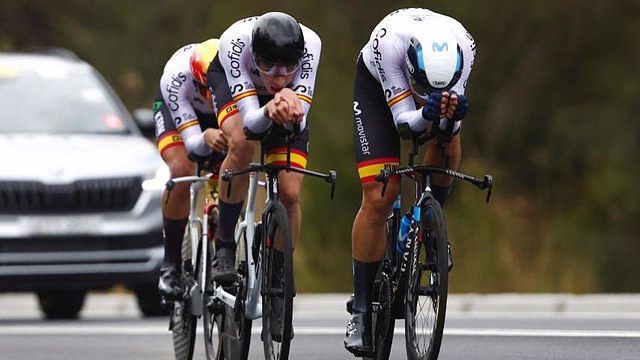 Spain finishes tenth in the mixed team time trial of the Wollongong World Cup