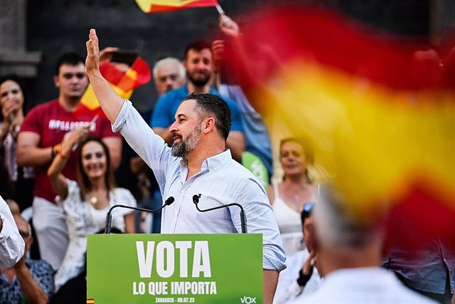 Abascal warns the PP that Vox will not support a government with Teruel Exists in Aragon: "They will have our vote against"