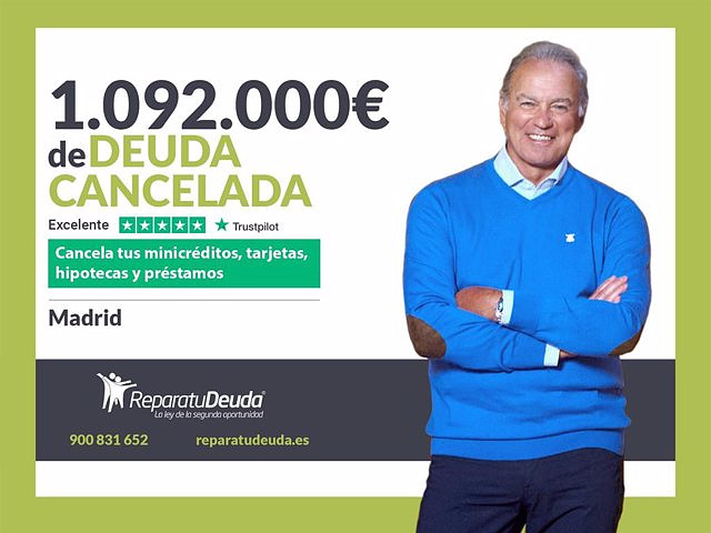 STATEMENT: Repair your Debt Lawyers cancels €1,092,000 in Madrid with the Second Chance Law