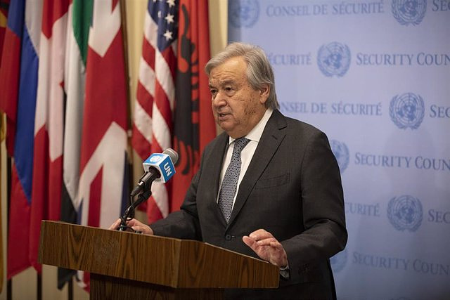 Guterres mourns the loss of 59 UNRWA members in Israeli bombings in Gaza