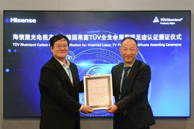 STATEMENT: TÜV Rheinland grants product carbon footprint certification to Hisense Laser TV