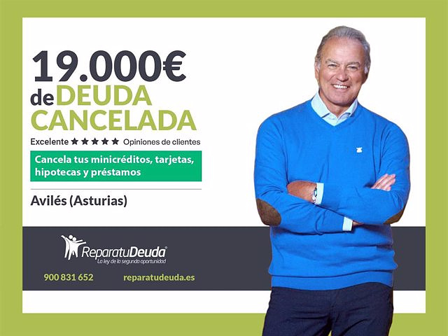 STATEMENT: Repair your Debt Lawyers cancels €19,000 in Avilés (Asturias) with the Second Chance Law