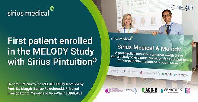 RELEASE: Sirius Medical celebrates the enrollment of the first patient in the MELODY study with Pintuition®