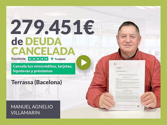 STATEMENT: Repair your Debt Lawyers cancels €279,451 in Terrassa (Barcelona) with the Second Chance Law