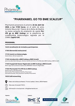 STATEMENT: Pharmamel launches the capital increase campaign "Go to BME Scaleup"