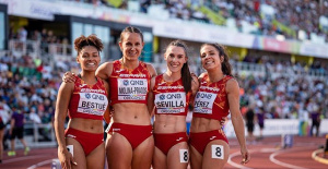 The women's 4x100 achieves a historic fifth place in the World Cup with a new record for Spain