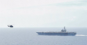 A US aircraft carrier conducts operations in the Philippine Sea amid rising tensions with China