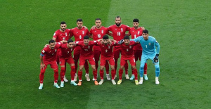 The Iranian soccer team does not sing the anthem in an apparent gesture of support for the protests