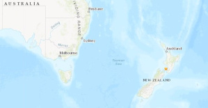 Registered an earthquake of magnitude 6 between the two large islands of New Zealand