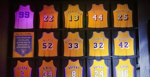 Pau Gasol's '16' joins in the memory along with his 'brother' Kobe Bryant's '8' and '24'