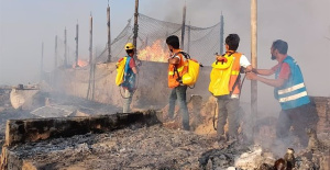 Thousands of Rohingya could be left homeless by a huge fire in the Cox's Bazaar countryside