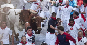 Five injured, one of them by antler, after the third running of the bulls with Cebada Gago bulls