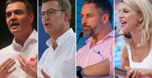 Sánchez, Abascal and Díaz choose Madrid to close the campaign, while Feijóo does a double in Málaga and Coruña