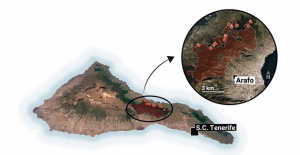 This map shows the extent of the Tenerife fire after a week active