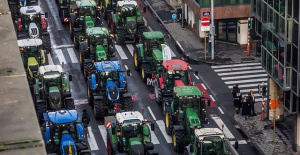European farmers ask to guarantee fair prices for the field in the large tractor unit in Brussels